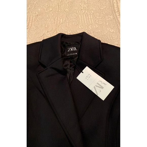 Zara Black Long Sleeve Blazer Formal Jacket Size Small - Picture 5 of 6